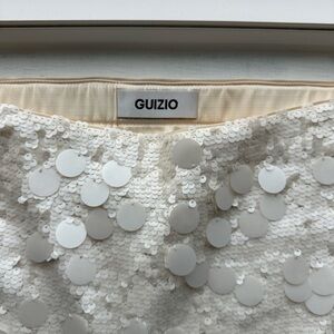 Danielle Guizio white Sequin Mini Skirt